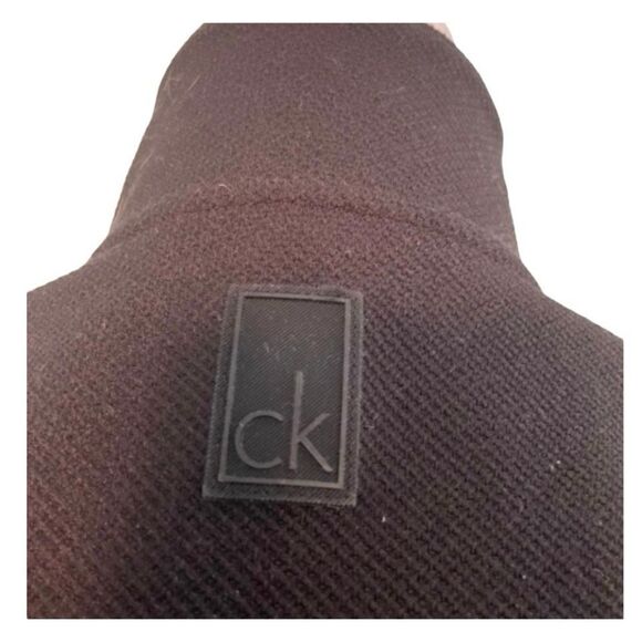 Calvin Klein Thermal Athletic Jacket Black Textured Ribbed Knit Zip Up S - Picture 3 of 8